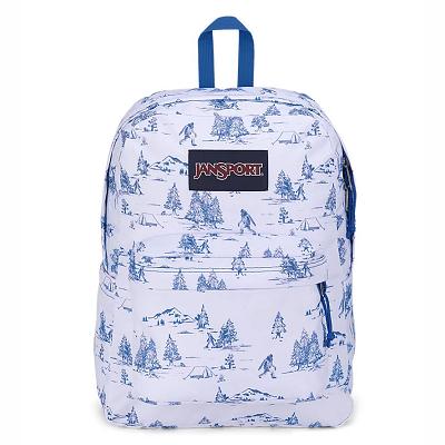JanSport SuperBreak® Plus Schooltas Wit Blauw | NL_JS080